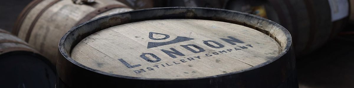 The London Distillery Company barrel with logo