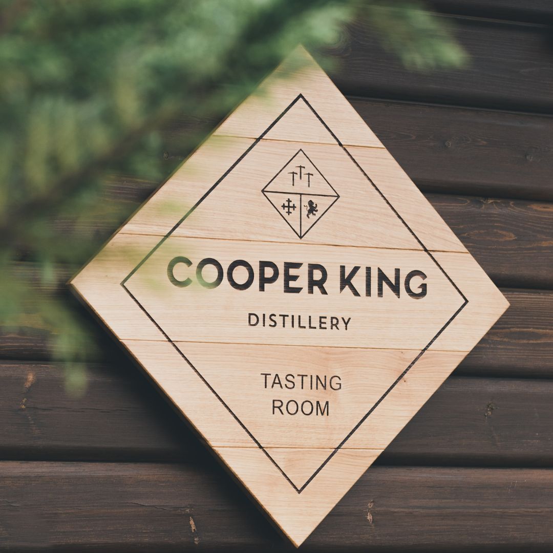 Cooper King Distillery Tasting Room Sign