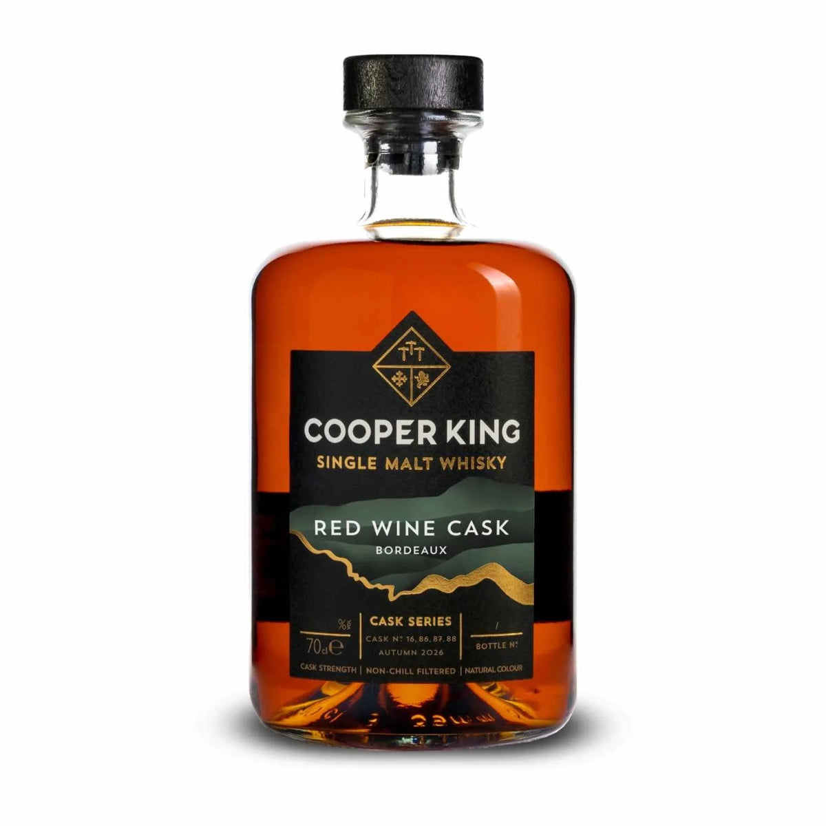 Cooper King Red Wine Cask Bordeaux Single Malt English Whisky, 70cl - bottle shot - Digital Distiller