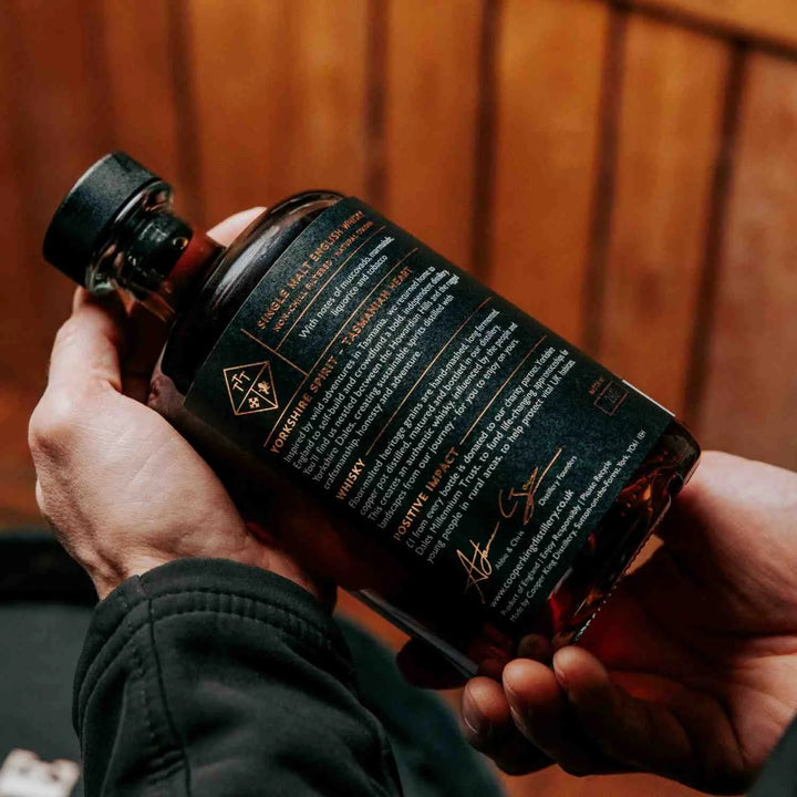 Rear label of a bottle of Cooper King &