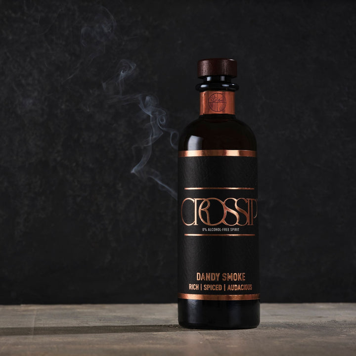 Bottle of Crossip Dandy Smoke on a dark background