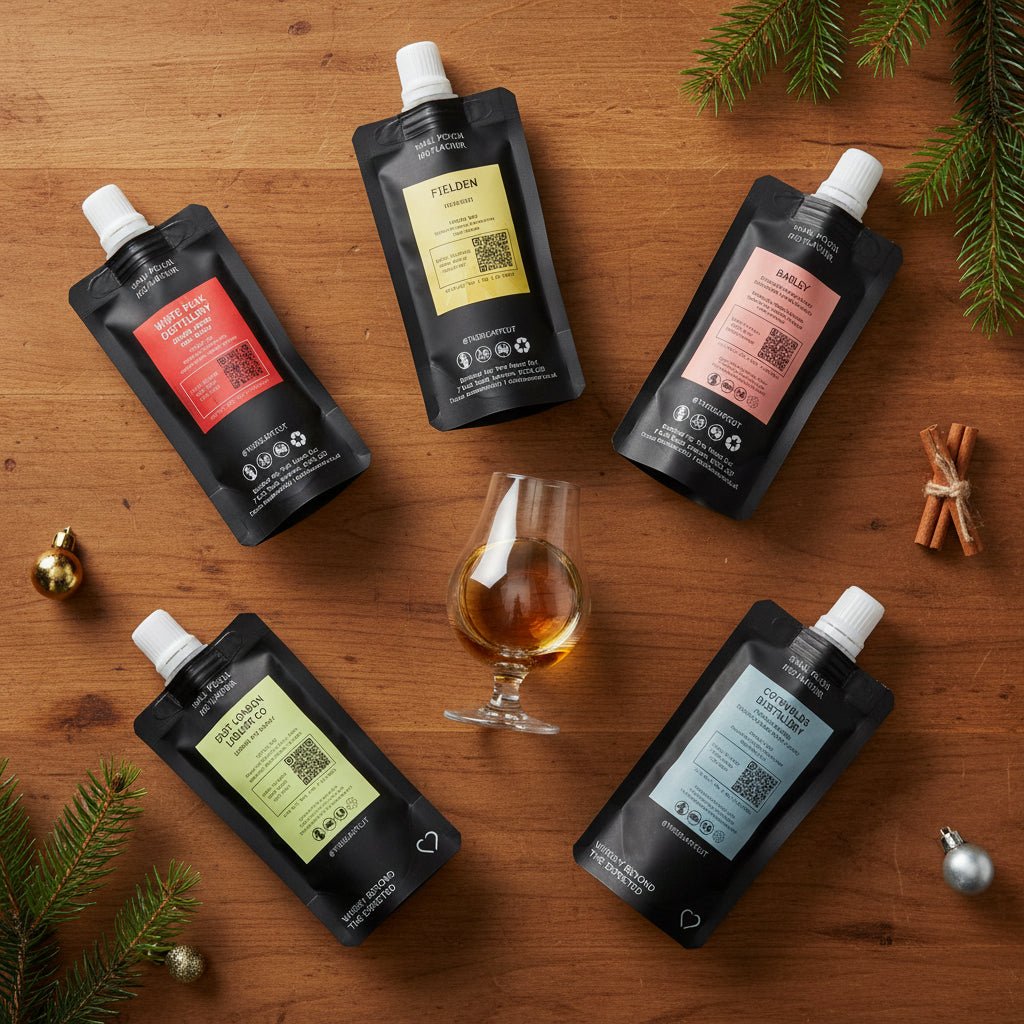 A selection of 5 Heart Cut whisky pouches