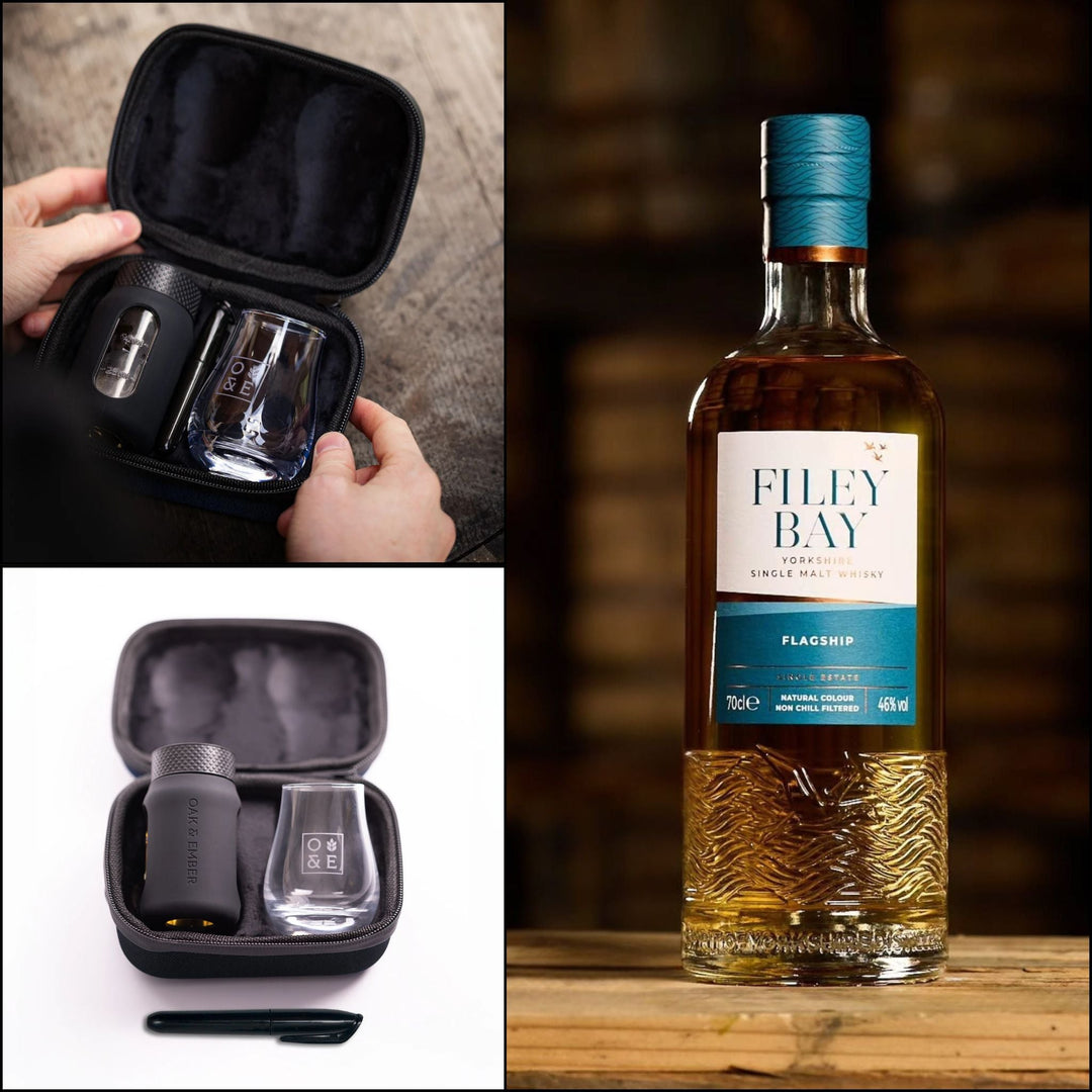 Digital Distiller - Filey Bay Flagship, Travel Flask &amp; Glass Gift - Mixed Cases - Digital Distiller