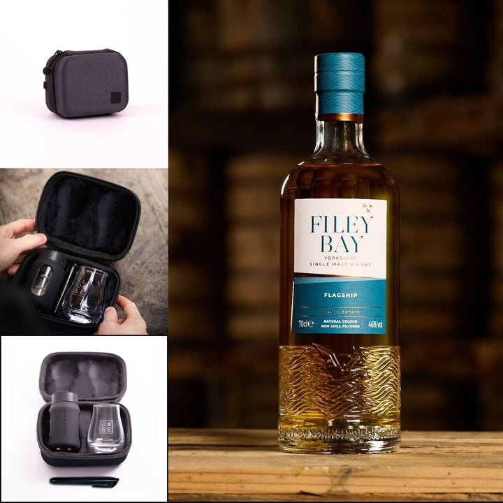 Digital Distiller - Filey Bay Flagship, Travel Flask &amp; Glass Gift - Mixed Cases - Digital Distiller