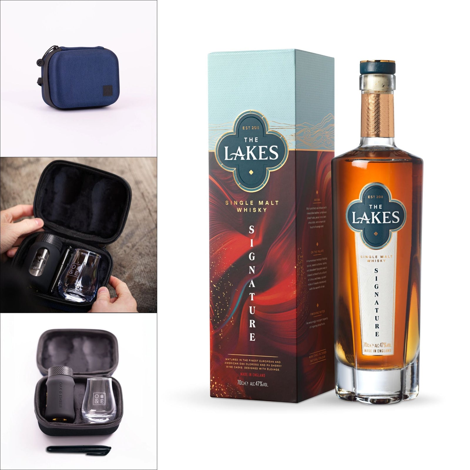 Digital Distiller - Lakes Signature Whisky + Oak & Ember Travel Flask Glass Set - Gifts - Digital Distiller