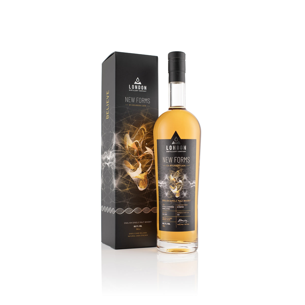 London Distillery Company New Forms Ex-Bourbon English Single Malt Whisky, 70cl - bottle shot - Digital Distiller