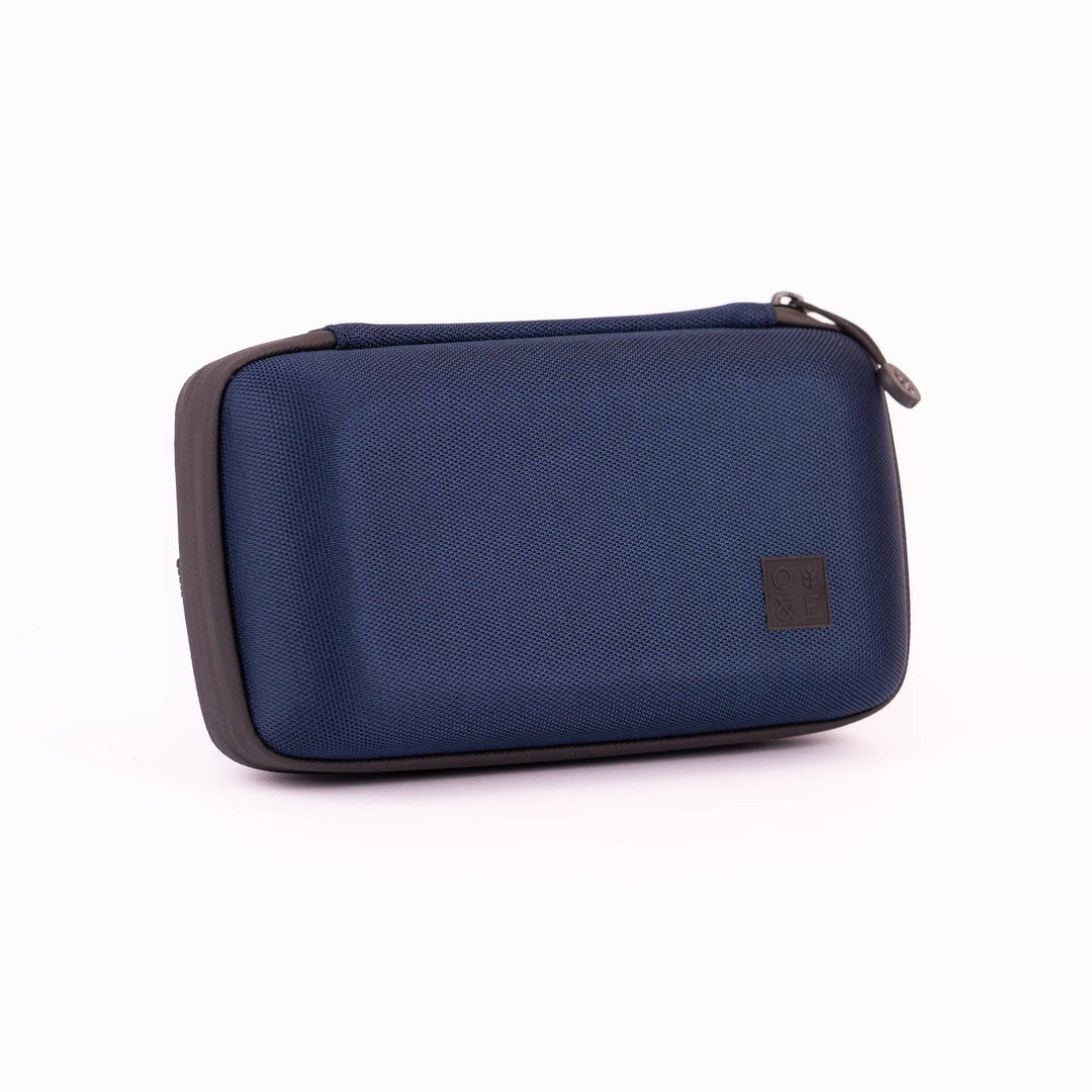 Oak and Ember Flight Flask Traveller Set in Dark Navy on a white background