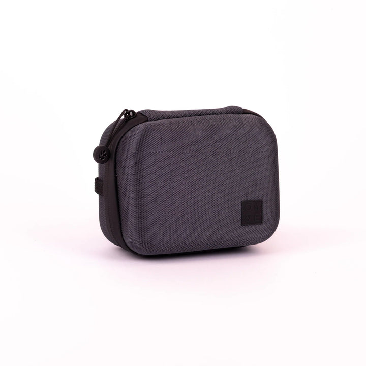 Oak &amp; Ember Mini Glask Traveller Set in a charcoal grey carrying case with black accents on a white background