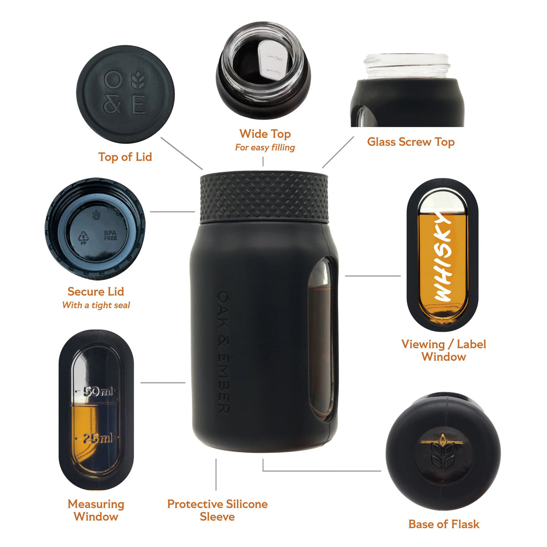 Oak & Ember - Oak & Ember Whisky & Spirits Flight Flask - Accessories - Digital Distiller