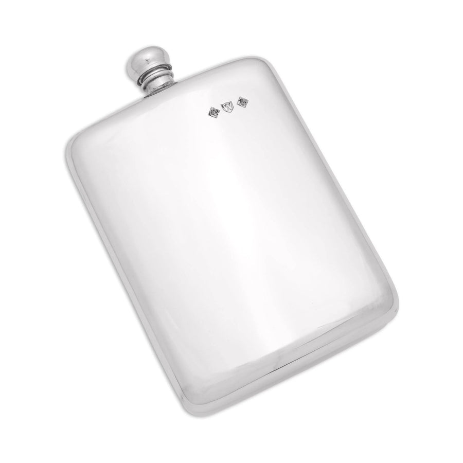 8oz Pewter hip flask on a white background
