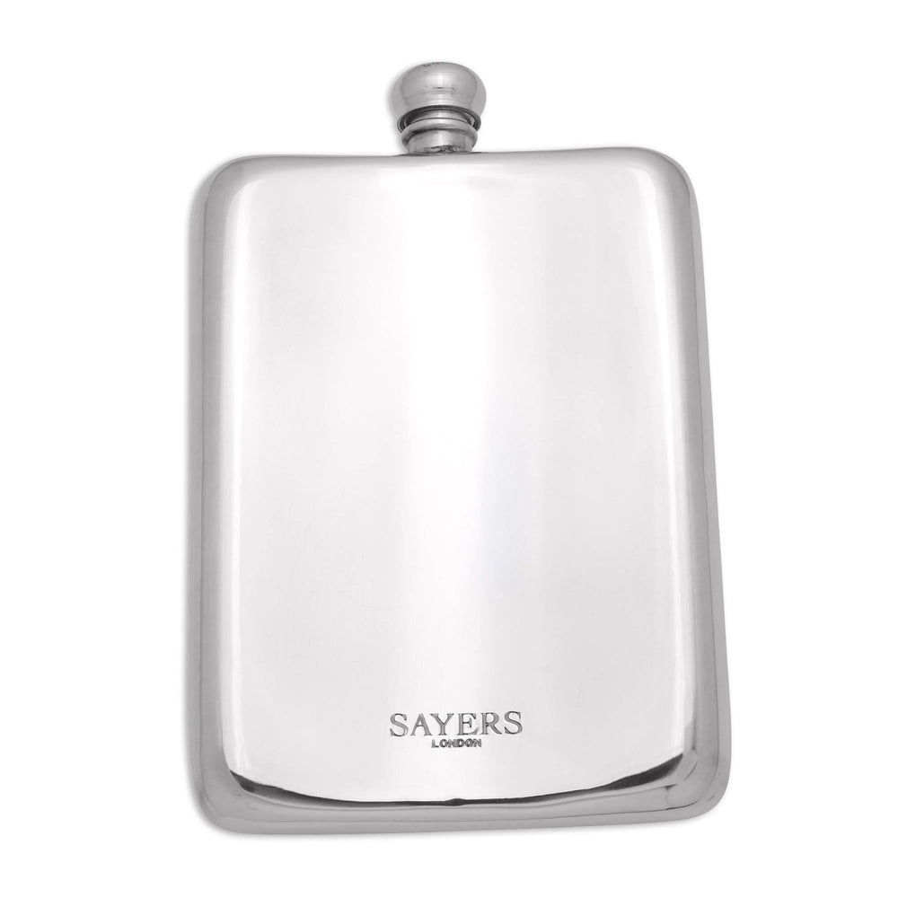 Sayers London - Sayers London 8oz Handmade Pewter Classic Hip Flask - Hip Flask - Digital Distiller