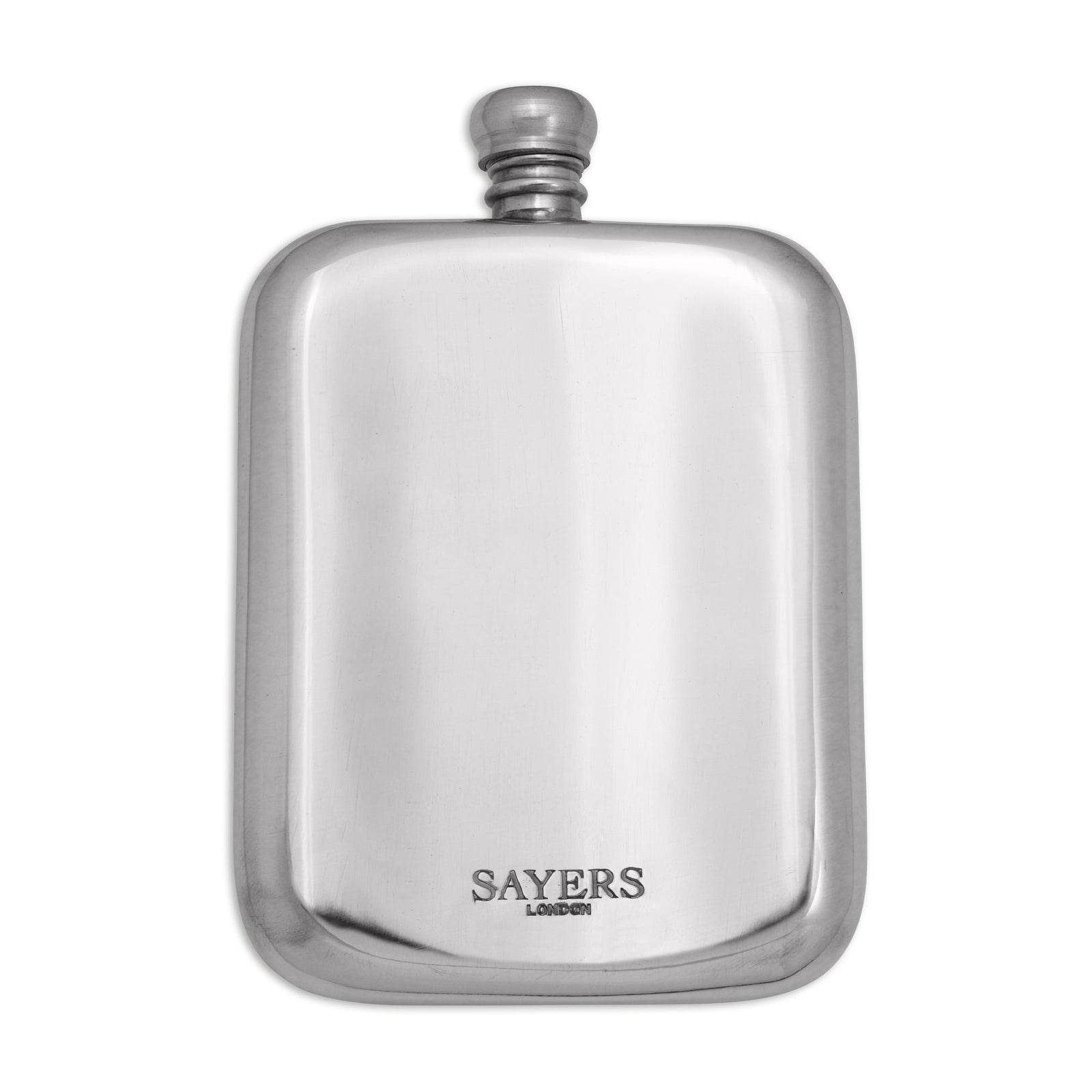 Sayers London - Sayers London Handmade Classic 6oz Pewter Hip Flask - Hip Flask - Digital Distiller