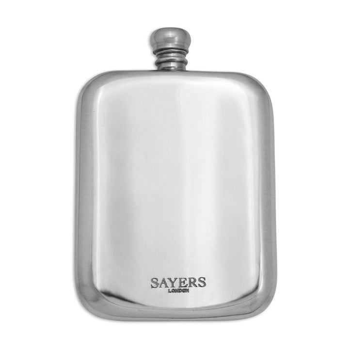 Sayers London - Sayers London Handmade Classic 6oz Pewter Hip Flask - Hip Flask - Digital Distiller