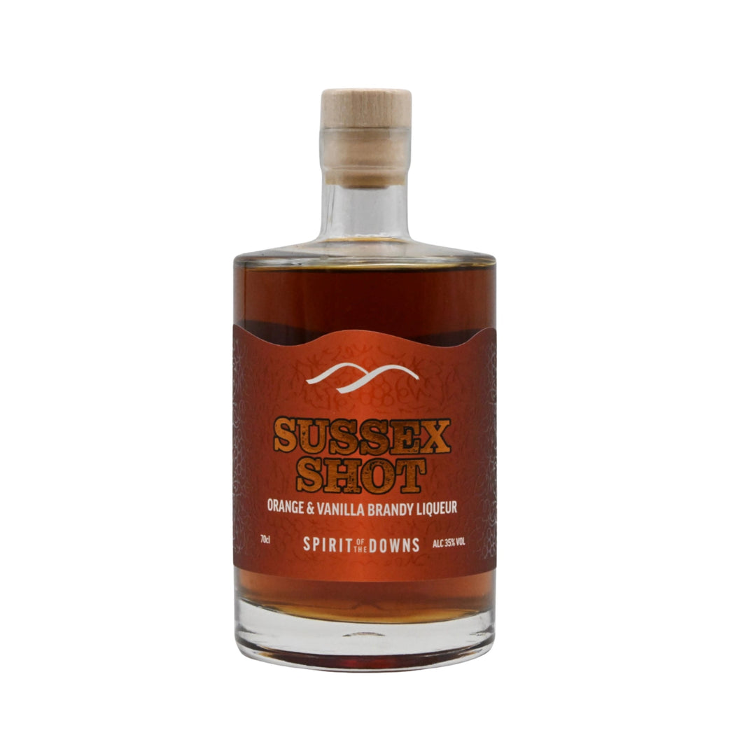 Sussex Shot Orange &amp; Vanilla Brandy Liqueur, 70cl - bottle shot - Digital Distiller