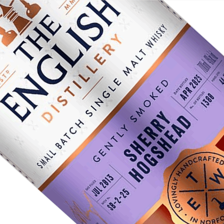 Bottle of The English Distillery Sherry Hogshead Cask Finish whisky with label