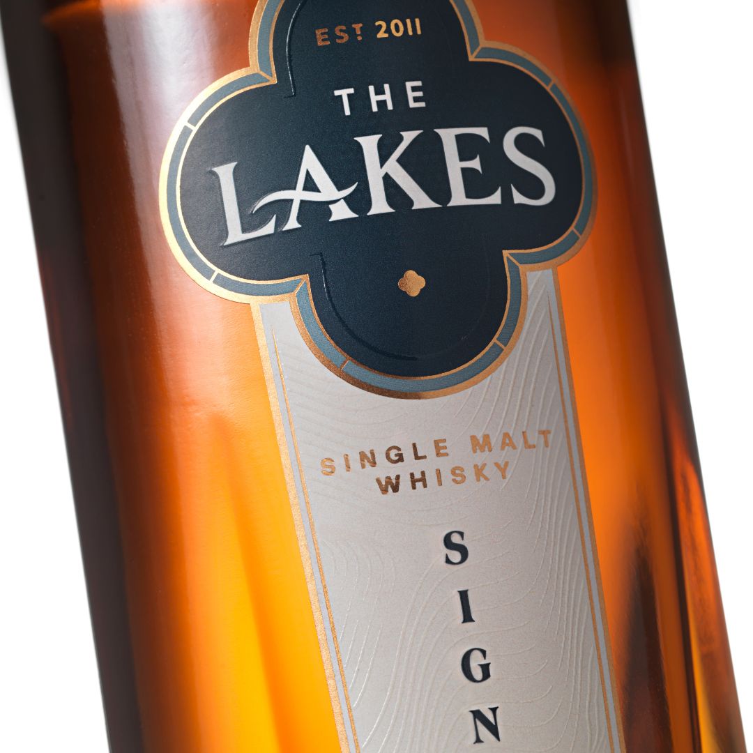 The Lakes Distillery Signature Single Malt, 70cl - label closeup - Digital Distiller