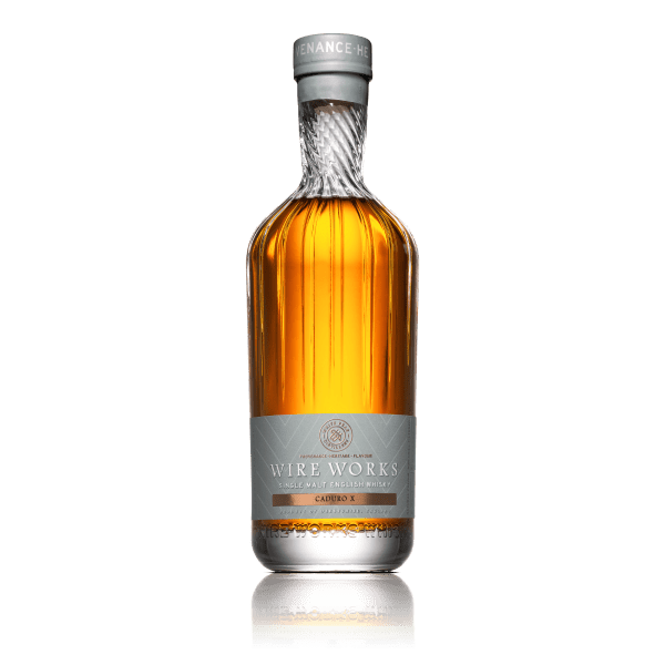 Bottle of Caduro X whisky from White Peak Distillery Wire Works range.